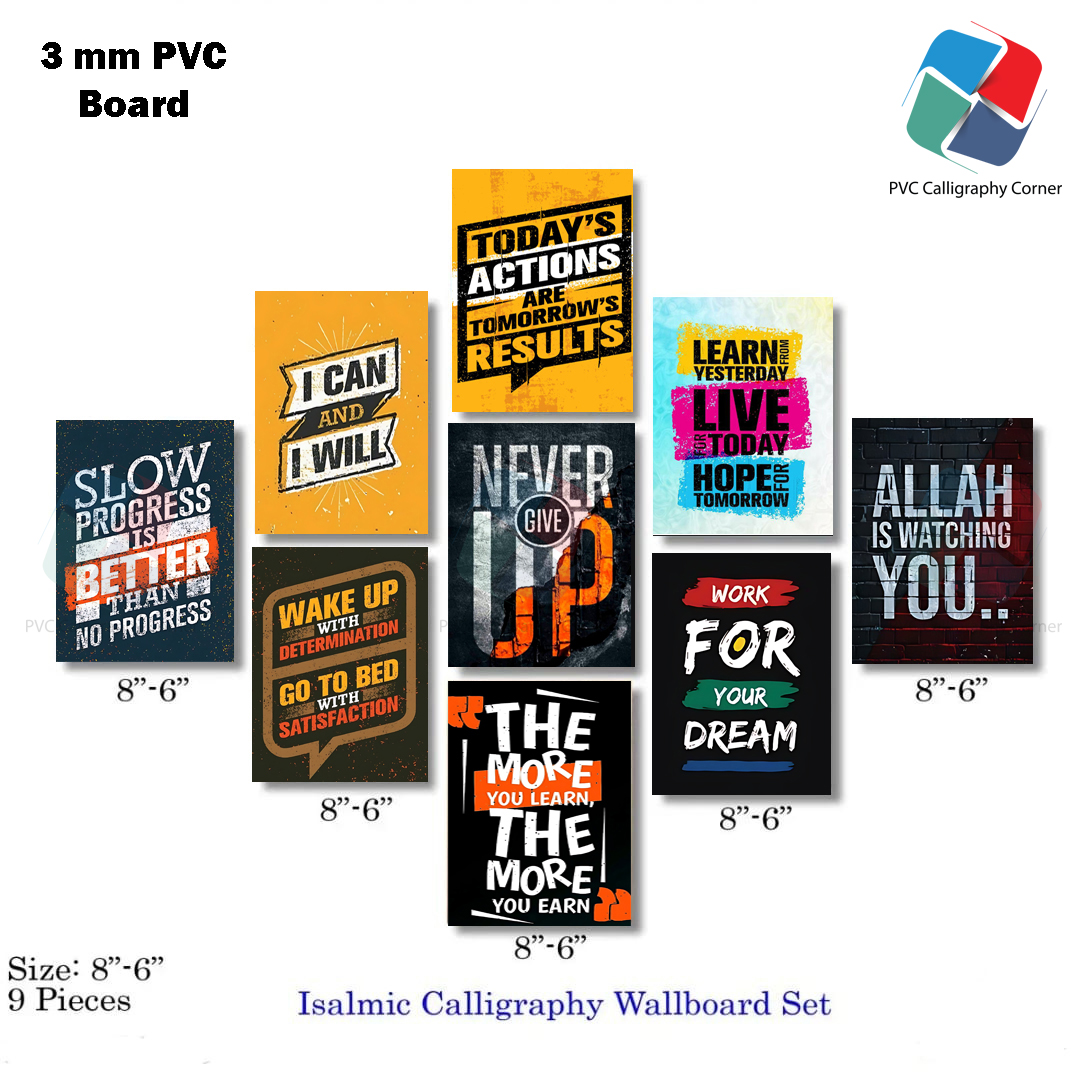 Picture of PVC Wallboard Decoration home decoration item 9 pcs pvc board wall poster wall decor photo on wall canvas art decor for home easy set up with bothside tape 6 by 8 Inch