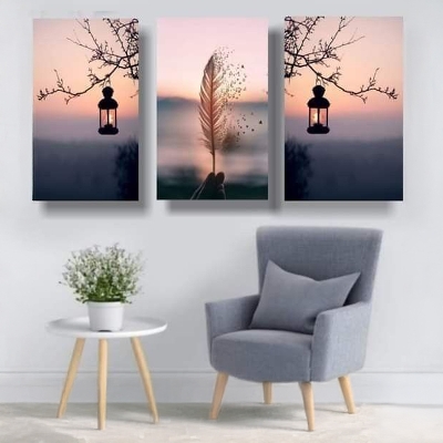 Picture of Pvc board Wall Poster 3 pcs Home Decoration with 3 mm Board Most Unique Combo Wallboard wall decor easy to set up
