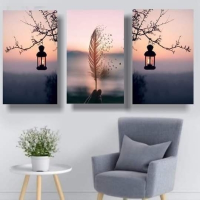 Picture of Pvc board Wall Poster 3 pcs Home Decoration with 3 mm Board Most Unique Combo Wallboard wall decor easy to set up