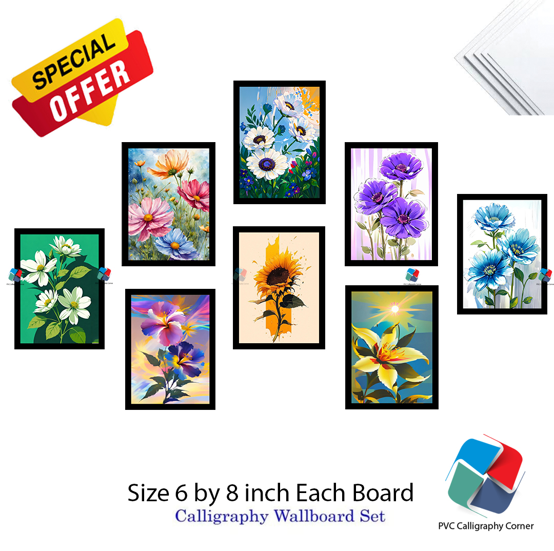 Picture of Home Decoration Arabic Calligraphy Wallboard Decoration home decoration item 8 pcs pvc board wall poster wall decor photo on wall canvas art decor for home easy set up with bothside tape