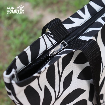 Buy Canvas Tote Bag with Zipper, Black & White, (14"x16")  Best Price In Bangladesh