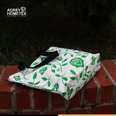 Buy Canvas Tote Bag with Zipper, Green & White, (14"x16")  Best Price In Bangladesh