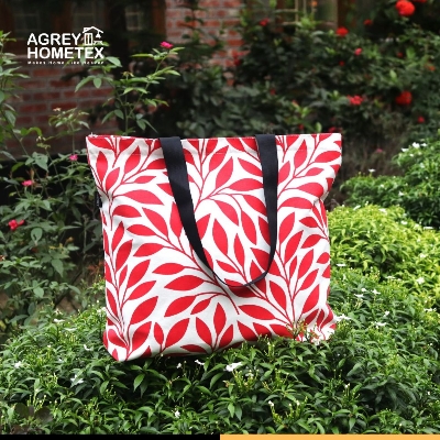 Buy Canvas Tote Bag with Zipper, Red & White, (14"x16")   Best Price In Bangladesh