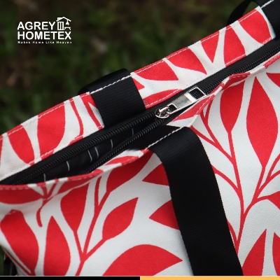 Buy Canvas Tote Bag with Zipper, Red & White, (14"x16")   Best Price In Bangladesh