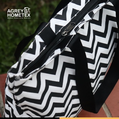 Buy Canvas Tote Bag with Zipper, Black & White, (14"x16")  Best Price In Bangladesh