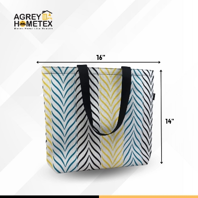 Buy Canvas Tote Bag with Zipper, Multicolor, (14"x16") Best Price In Bangladesh