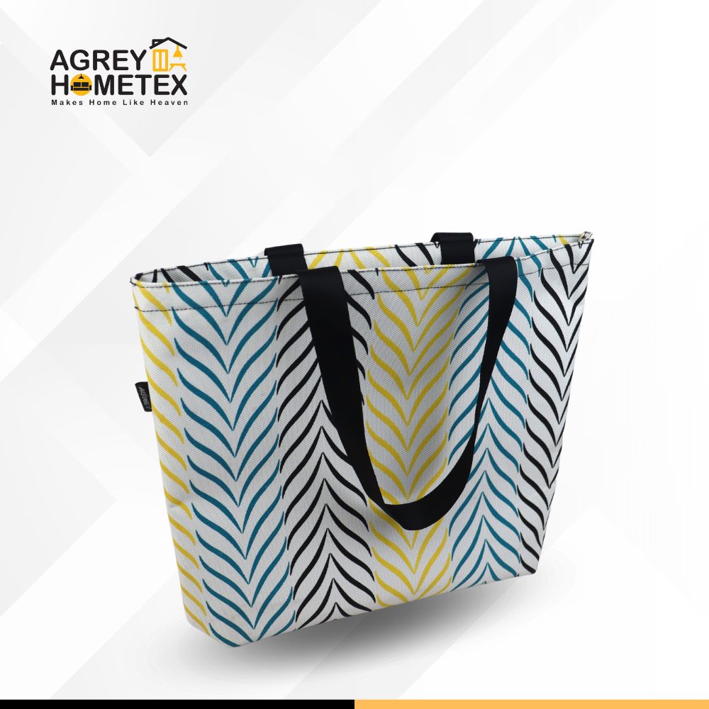Buy Canvas Tote Bag with Zipper, Multicolor, (14"x16") Best Price In Bangladesh