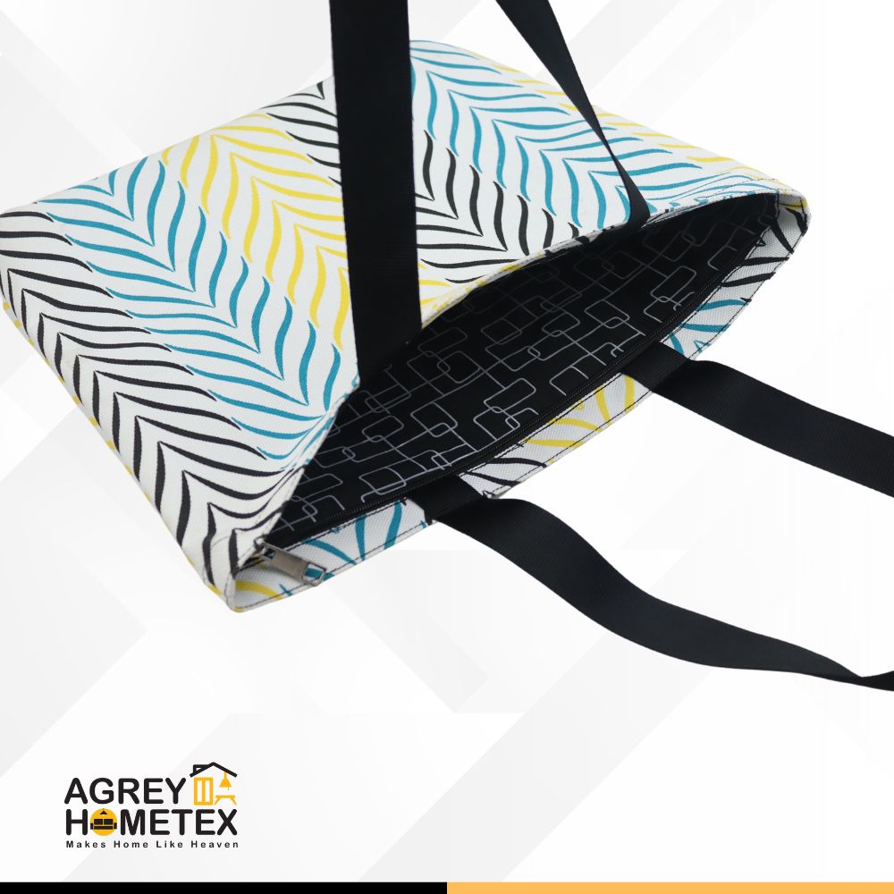 Buy Canvas Tote Bag with Zipper, Multicolor, (14"x16") Best Price In Bangladesh