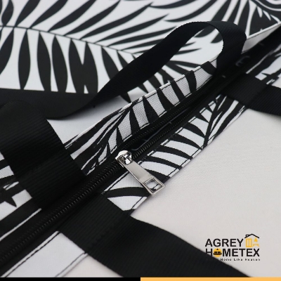 Buy Canvas Tote Bag with Zipper, Black & White, (14"x16") Best Price In Bangladesh