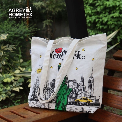 Buy Canvas Tote Bag with Zipper, White, (15"x16")  Best Price In Bangladesh