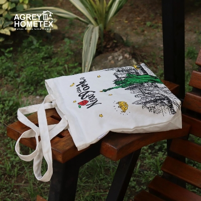 Buy Canvas Tote Bag with Zipper, White, (15"x16")  Best Price In Bangladesh