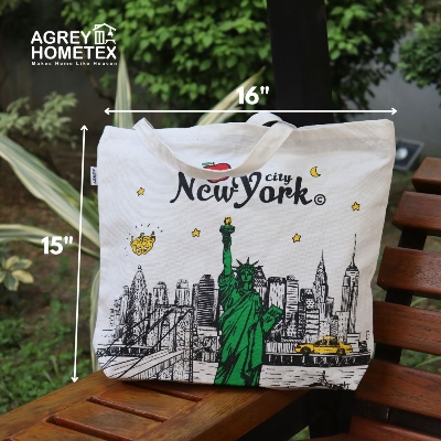 Buy Canvas Tote Bag with Zipper, White, (15"x16")  Best Price In Bangladesh