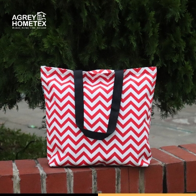 Buy  Canvas Tote Bag with Zipper, Red & White, (14"x16")  Best Price In Bangladesh