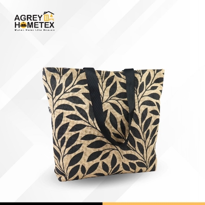 Buy Jute Tote Bag with Zipper, Natural & Black, (14"x16") Best Price In Bangladesh