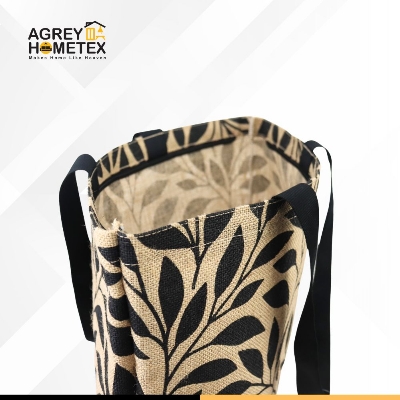 Buy Jute Tote Bag with Zipper, Natural & Black, (14"x16") Best Price In Bangladesh