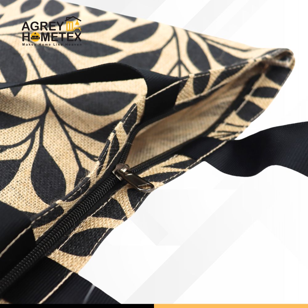 Buy Jute Tote Bag with Zipper, Natural & Black, (14"x16") Best Price In Bangladesh