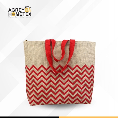 Buy Jute Tote Bag with Zipper, Black & White, (14"x16") Best Price In Bangladesh