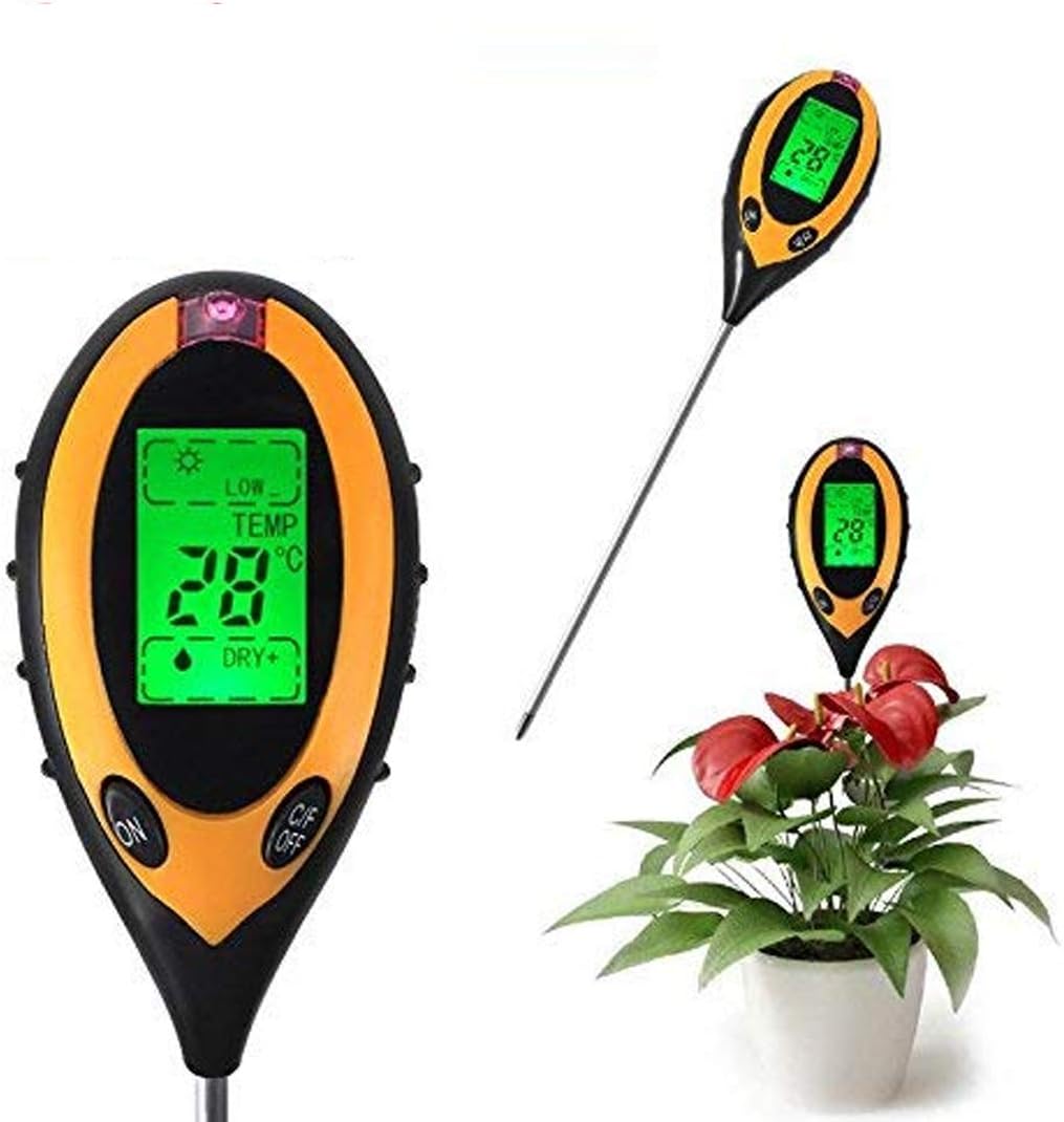 Picture of HD LCD Soil ph Tester Sunlight Soil Humidity Moisture Temperature Meter With Backlight for Garden Plants