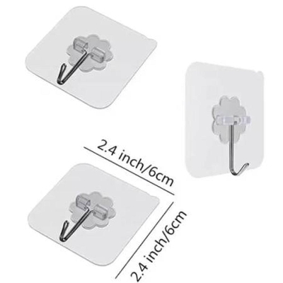 Picture of 5 Pcs Strong plastic sticky hook for Kitchen Bathroom Strong Self Adhesive Door Wall Hangers