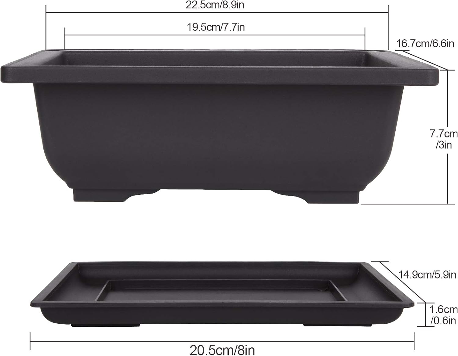 Picture of Bonsai flower pot 9 Inchi with Tray