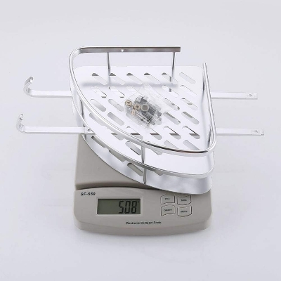 Picture of Double Layer Corner Shower Caddy Wall Mounted Bathroom Shelf Organizer for Toilet, Bedroom and Kitchen