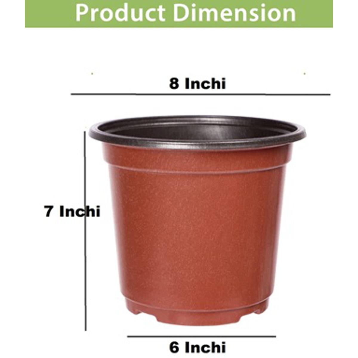 Picture of 10 PCS Nursery Pots, 8 Inch Reusable Plastic Pots for Seedlings with Drainage Holes