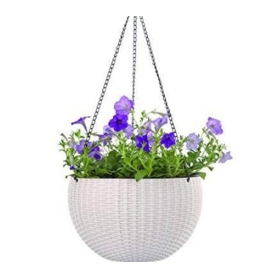 Picture of Hanging plastic flower pot European style 21cm White