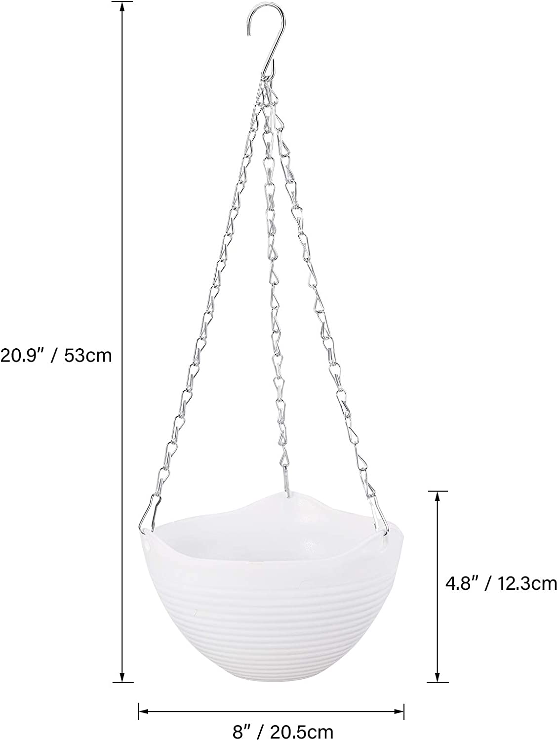 Picture of Plant pot White 1 Pcs hanging balcony hanging flower pot self watering hanging baskets for plants outdoor