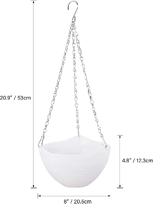 Picture of Plant pot White 1 Pcs hanging balcony hanging flower pot self watering hanging baskets for plants outdoor