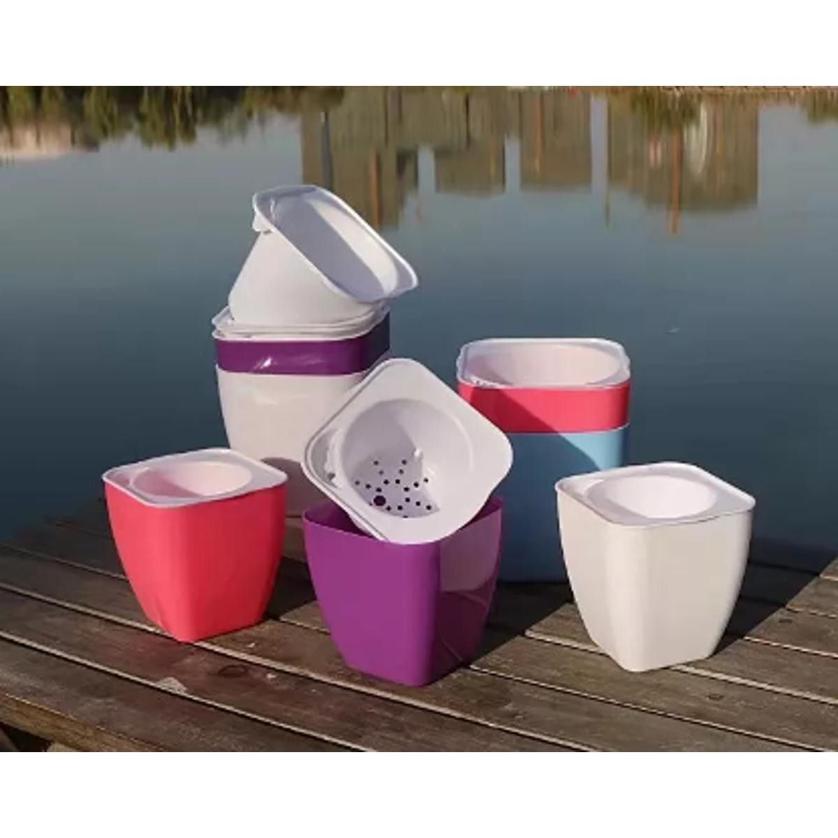 Picture of 1 Pcs Self watering flower pot White Smart Flower Pots Cotton rope Flower Pots