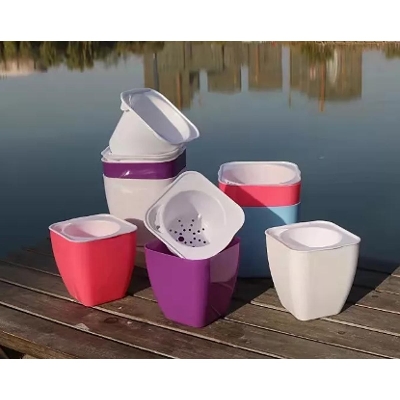 Picture of 1 Pcs Self watering flower pot White Smart Flower Pots Cotton rope Flower Pots