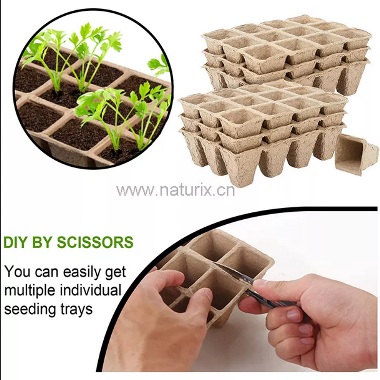Picture of Biodegradable 12 cells Paper Pulp Peat Pots Seed Starter Nursery Trays 1 pcs