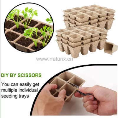 Picture of Biodegradable 12 cells Paper Pulp Peat Pots Seed Starter Nursery Trays 1 pcs