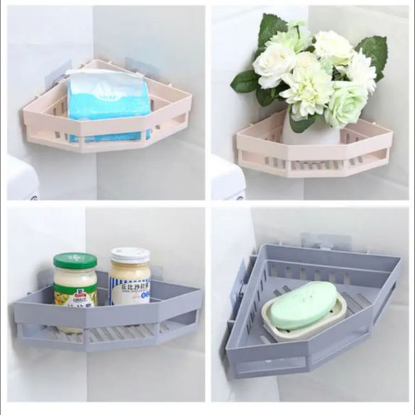 Picture of 1 Pcs China Shower Rack Shelf Bathroom Corner Storage Organiser Basket Shelf Tidy
