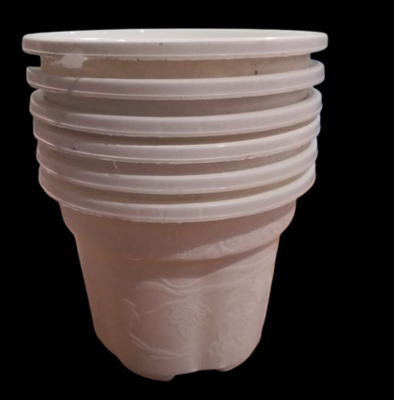 Picture of Flower pot  white coler 6 inch 6 pics  set