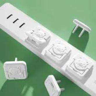 Picture of 5 Pcs Outlet Covers Baby Proofing Socket Protectors Child Safety Plug Caps Difficult for Toddler to Remove Electric Shock Guard for 2-Prong White
