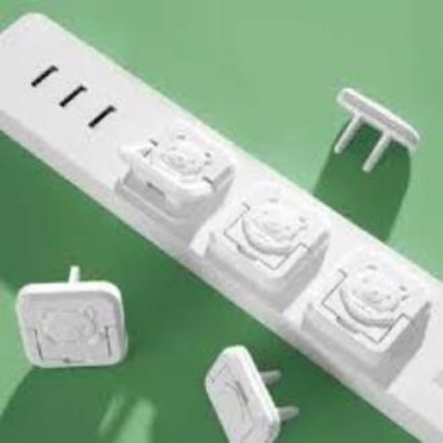 Picture of 5 Pcs Outlet Covers Baby Proofing Socket Protectors Child Safety Plug Caps Difficult for Toddler to Remove Electric Shock Guard for 2-Prong White