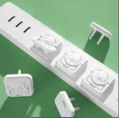 Picture of 5 Pcs Outlet Covers Baby Proofing Socket Protectors Child Safety Plug Caps Difficult for Toddler to Remove Electric Shock Guard for 2-Prong White