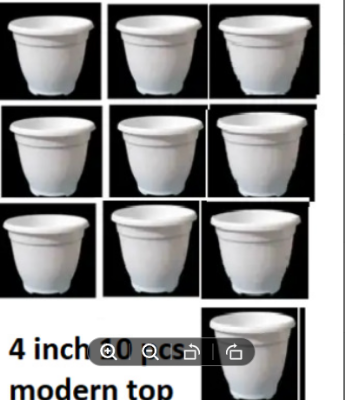 Picture of Flower Pot-4 inchi modern tob White 10 pcs
