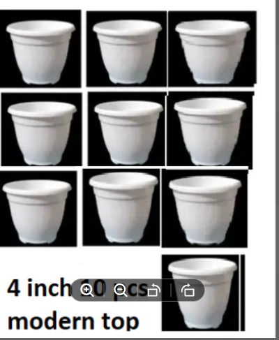 Picture of Flower Pot-4 inchi modern tob White 10 pcs