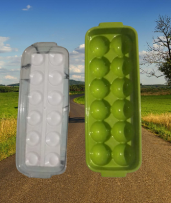 Picture of Egg Tray Large, 12 Eggs Dispenser Holder Eggs Storage Container Box Large 1 Dozen Capacity Plastic Tray