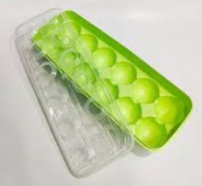 Picture of Egg Tray Large, 12 Eggs Dispenser Holder Eggs Storage Container Box Large 1 Dozen Capacity Plastic Tray