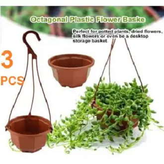 Picture of Home Garden Flower Planter 3 pcs Hanging Plastic Pot