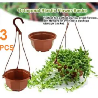 Picture of Home Garden Flower Planter 3 pcs Hanging Plastic Pot