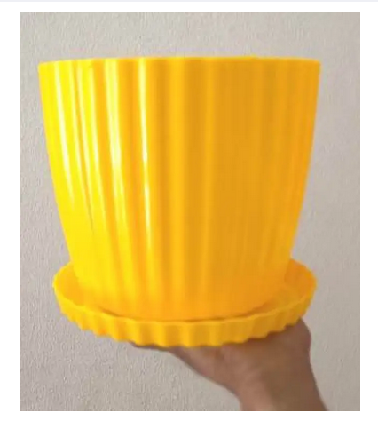 Picture of 8 Inchi Yellow Flower Planter with tray 6 Pcs