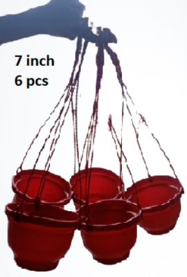 Picture of 7 inch hanging red coler sp gerden pot 6 pcs