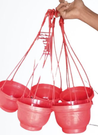 Picture of 7 inch hanging red coler sp gerden pot 6 pcs