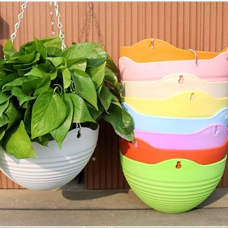 Picture of New Design Plant Planter Hanging PP Flower pot With Chain hanging plant pots 1 pcs