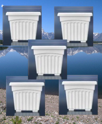 Picture of ( 4.5 inch -5 pcs ) bp plastic khandani square planter flower tub