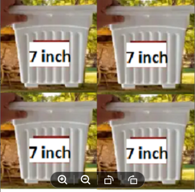 Picture of 7 Inchi Square Tob White 4 Pcs Set - Flower Tub